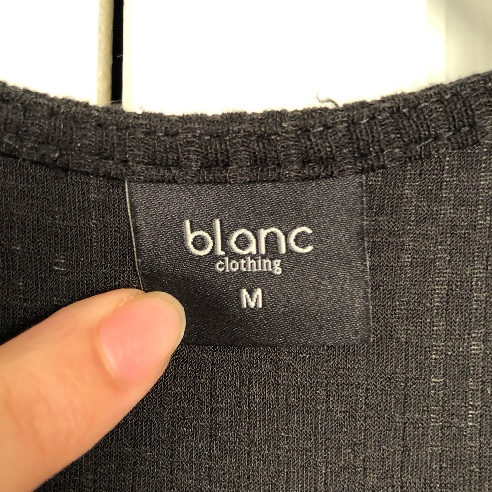 Blanc Black Midi Ribbed Jacket Size M - Picture 4 of 9